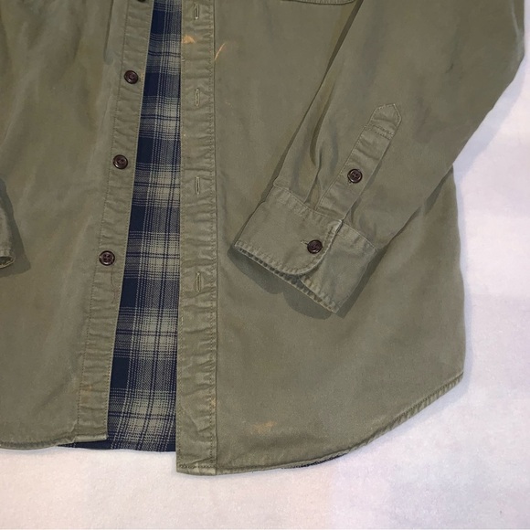 *Read Entire Description* American Eagle Flannel Lined Canvas Shirt Mens Med - Picture 6 of 10